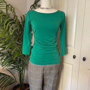 Ann Taylor Emerald Green Stretch Crepe Blouse